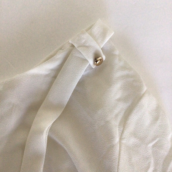 159 MA VINTAGE WHITE TIE NECK BLOUSE SMALL - Picture 10 of 10